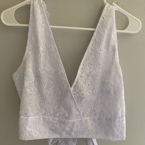 White Lace Crop Top